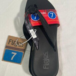 Flojos Women's Memory Foam Margo Flip Flop (Black Tie Dye, 7 REG) NEW